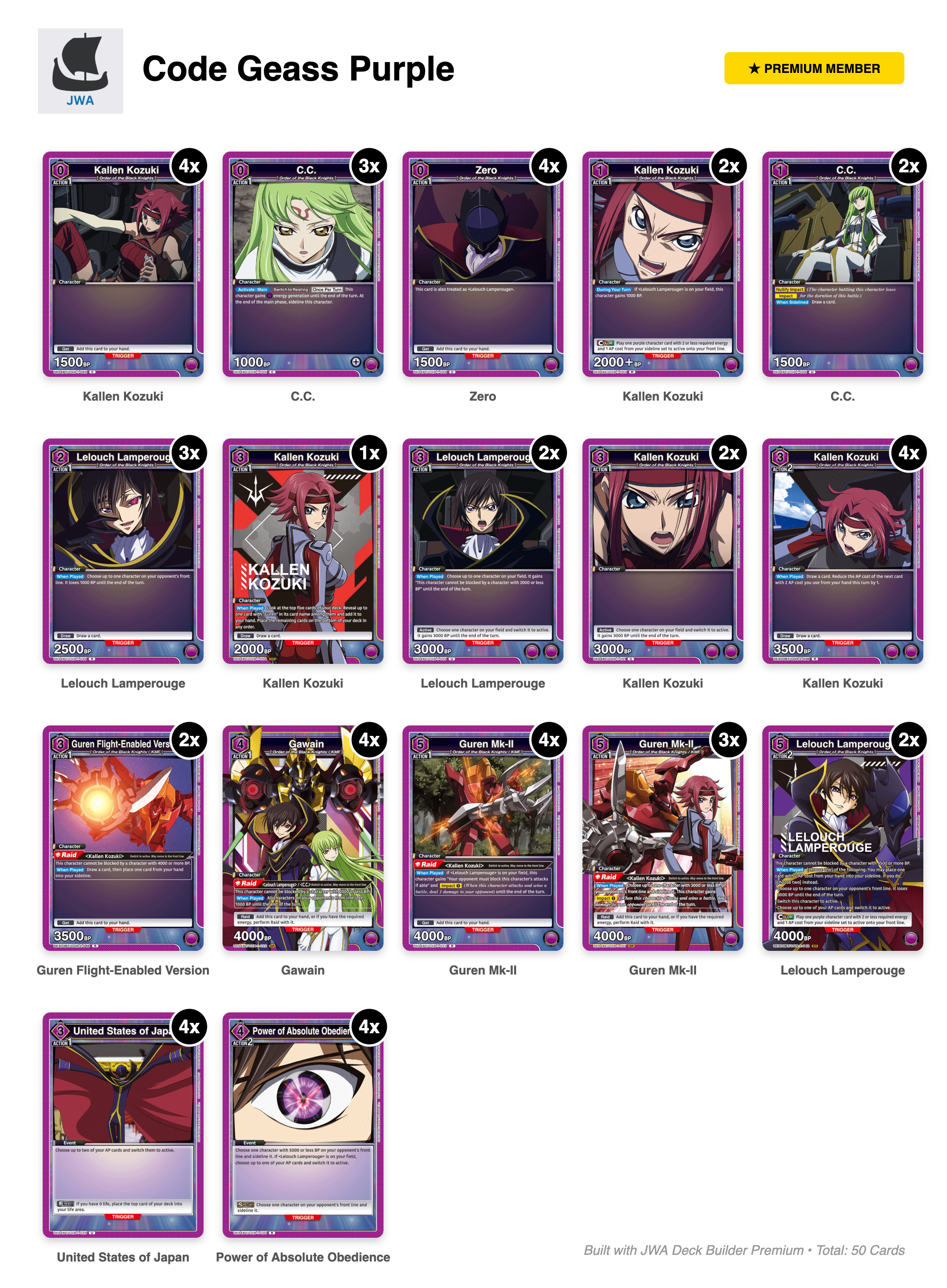 UNION ARENA: Every Code Geass Vol. 2 Deck, Ranked — Joseph Writer